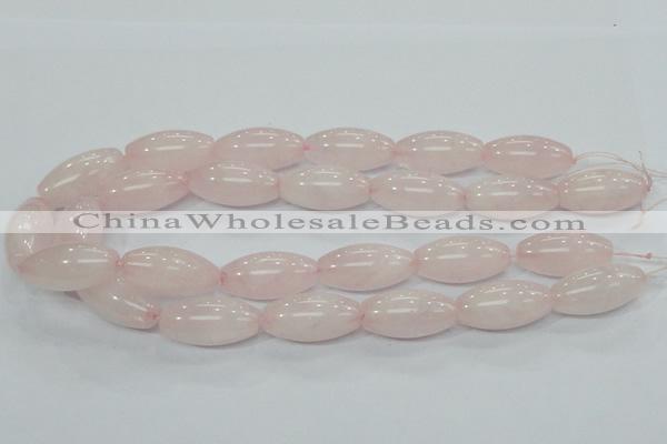 CRQ60 15.5 inches 15*30mm rice natural rose quartz beads wholesale