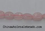 CRQ608 15.5 inches 8*10mm oval rose quartz beads wholesale