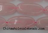 CRQ614 15.5 inches 15*30mm oval rose quartz beads wholesale