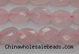 CRQ618 15.5 inches 8*10mm faceted oval rose quartz beads wholesale