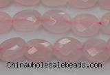 CRQ618 15.5 inches 8*10mm faceted oval rose quartz beads wholesale