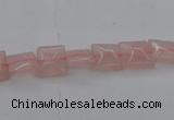 CRQ620 15.5 inches 8*8mm square rose quartz beads wholesale