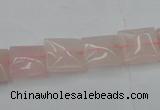 CRQ622 15.5 inches 12*12mm square rose quartz beads wholesale