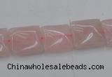 CRQ623 15.5 inches 14*14mm square rose quartz beads wholesale