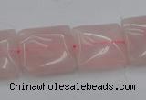 CRQ624 15.5 inches 16*16mm square rose quartz beads wholesale