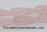 CRQ63 15.5 inches 10*30mm teardrop natural rose quartz beads wholesale