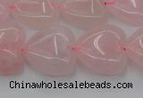 CRQ633 15.5 inches 20*20mm heart rose quartz beads wholesale