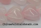 CRQ634 15.5 inches 22*22mm heart rose quartz beads wholesale