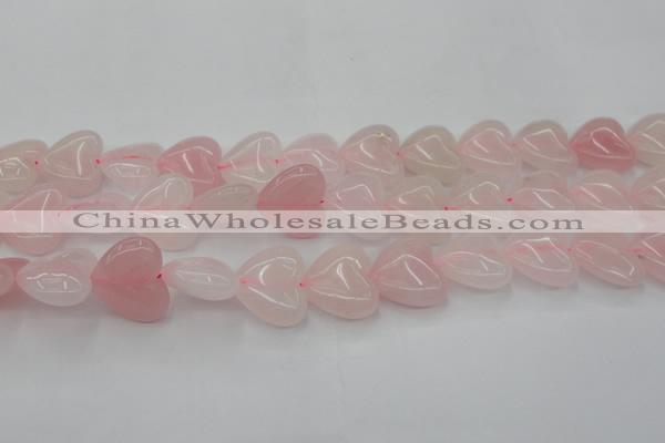 CRQ634 15.5 inches 22*22mm heart rose quartz beads wholesale