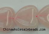 CRQ635 15.5 inches 30*30mm heart rose quartz beads wholesale