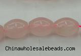 CRQ692 15.5 inches 12*16mm rice rose quartz beads wholesale