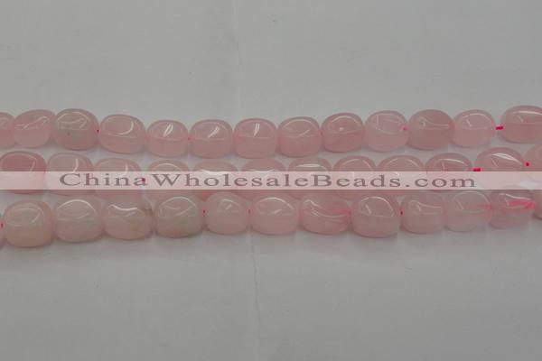 CRQ696 15.5 inches 10*14mm nuggets rose quartz beads wholesale