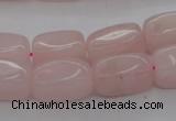 CRQ697 15.5 inches 10*18mm nuggets rose quartz beads wholesale