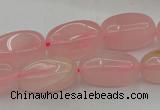 CRQ698 15.5 inches 8*16mm - 9*18mm nuggets rose quartz beads