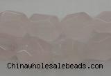 CRQ701 15.5 inches 10*14mm - 12*16mm faceted nuggets rose quartz beads