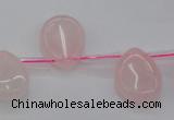 CRQ719 Top drilled 15*20mm flat teardrop rose quartz beads