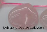 CRQ725 Top drilled 35*35mm flat teardrop rose quartz beads