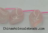 CRQ732 Top drilled 15*20mm twisted marquise rose quartz beads