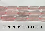 CRQ752 15.5 inches 20*40mm rectangle rose quartz beads