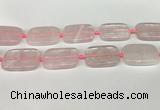 CRQ754 15.5 inches 25*35mm rectangle rose quartz beads