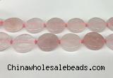 CRQ761 15.5 inches 30mm flat round rose quartz beads