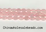 CRQ765 15.5 inches 14mm flat round rose quartz beads