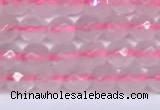 CRQ795 15.5 inches 4mm faceted round rose quartz gemstone beads