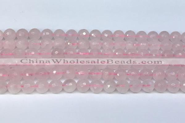 CRQ797 15.5 inches 8mm faceted round rose quartz gemstone beads