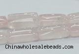 CRQ81 15.5 inches 10*20mm rectangle natural rose quartz beads