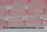 CRQ812 15.5 inches 10*15mm faceted tube rose quartz beads