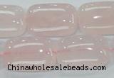 CRQ82 15.5 inches 18*25mm rectangle natural rose quartz beads