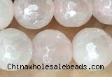 CRQ861 15 inches 8mm faceted round AB-color rose quartz beads