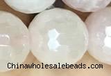 CRQ863 15 inches 12mm faceted round AB-color rose quartz beads