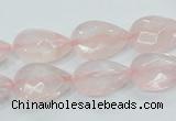 CRQ87 15.5 inches 12*18mm faceted teardrop natural rose quartz beads