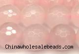 CRQ876 15 inches 8mm faceted round rose quartz beads