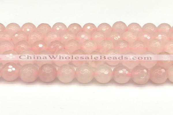 CRQ878 15 inches 12mm faceted round rose quartz beads