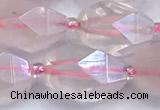 CRQ885 15 inches 11*15mm - 13*20mm faceted nuggets AB-color rose quartz beads