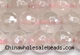 CRQ911 15 inches 8mm faceted round AB-color rose quartz beads