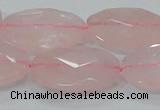 CRQ93 15.5 inches 22*30mm faceted oval natural rose quartz beads