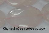 CRQ95 15.5 inches 30*40mm faceted oval natural rose quartz beads