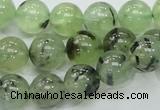 CRU101 15.5 inches 12mm round green rutilated quartz beads wholesale