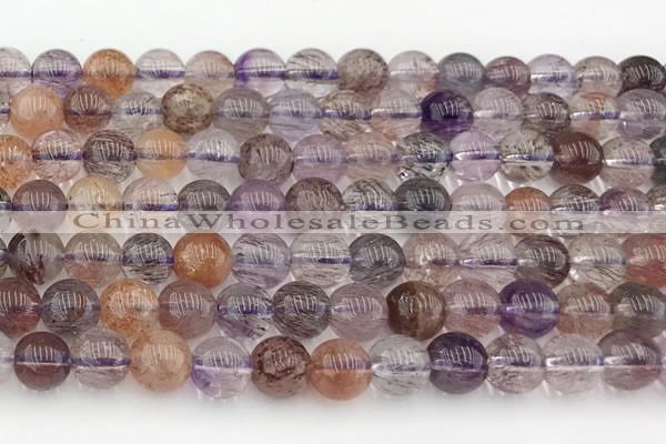 CRU1010 15.5 inches 6mm round mixed rutilated quartz beads