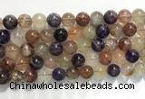 CRU1033 15.5 inches 12mm round mixed rutilated quartz beads wholesale