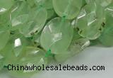 CRU119 15.5 inches 13*17mm faceted freeform green rutilated quartz beads