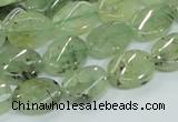 CRU122 15.5 inches 10*14mm twisted oval green rutilated quartz beads