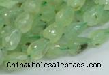 CRU127 15.5 inches 7*11mm faceted teardrop green rutilated quartz beads