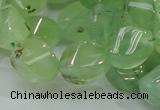 CRU131 15.5 inches 10*15mm twisted green rutilated quartz beads