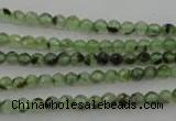 CRU150 15.5 inches 4mm faceted round green rutilated quartz beads