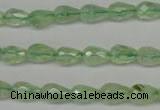 CRU170 15.5 inches 6*10mm faceted teardrop green rutilated quartz beads