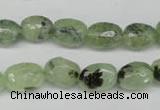 CRU178 8*10mm – 10*14mm faceted nuggets green rutilated quartz beads